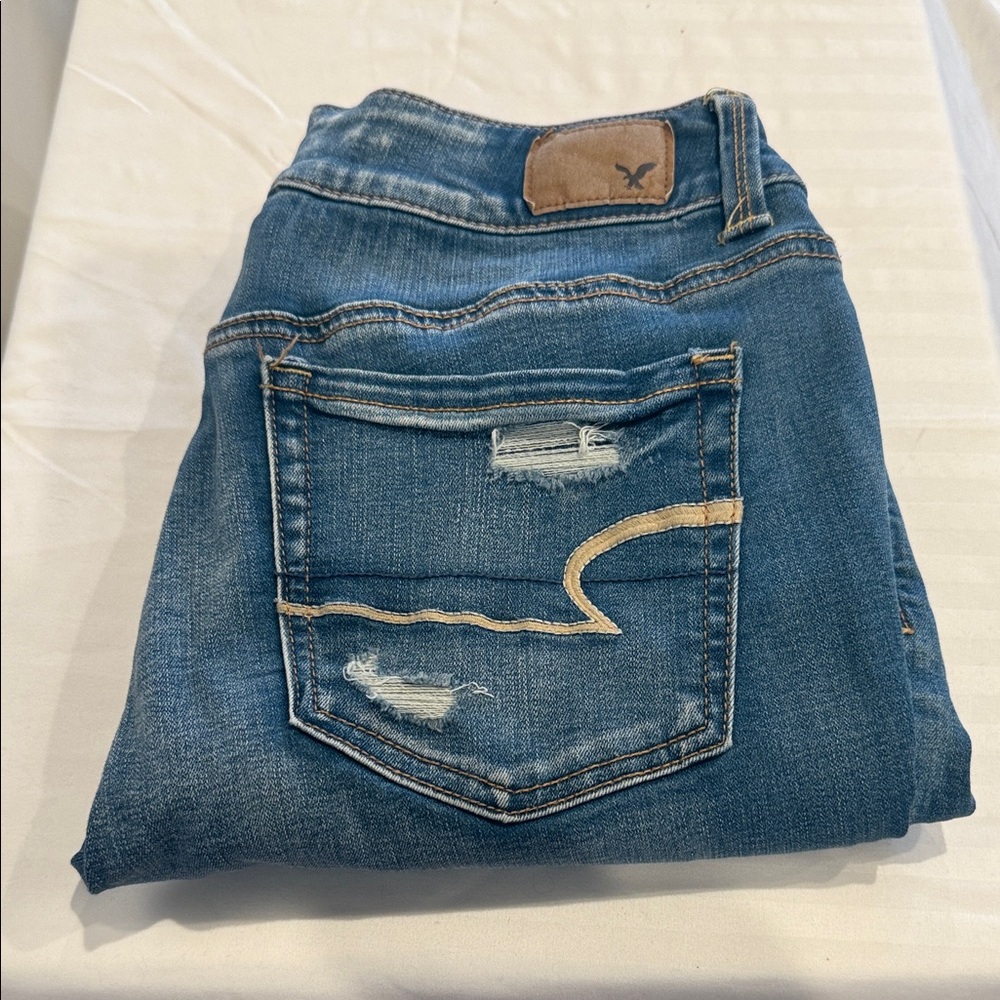 American Eagle Outfitters Blue Distressed Jeans
